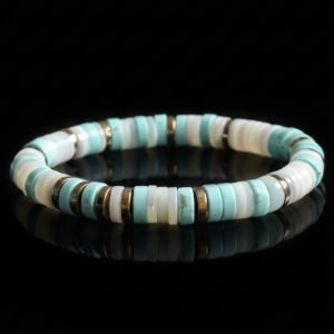 mother of pearl, howlite & hematite