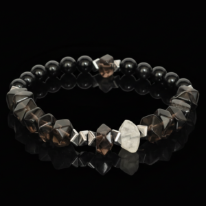 smoky quartz & black agate