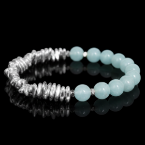 aquamarine & hematite (silver/gold)