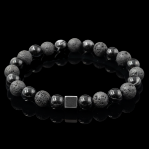 black agate & volcanic lava