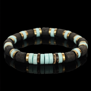 volcanic lava, howlite & hematite