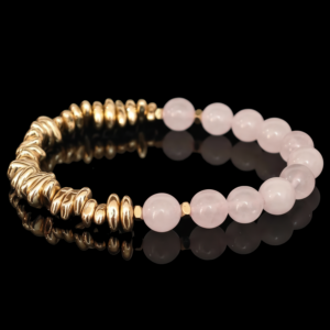rose quartz & hematite (silver/gold)