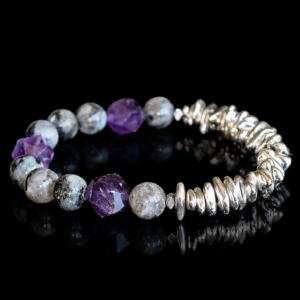 lavrikite, amethyst & hematite